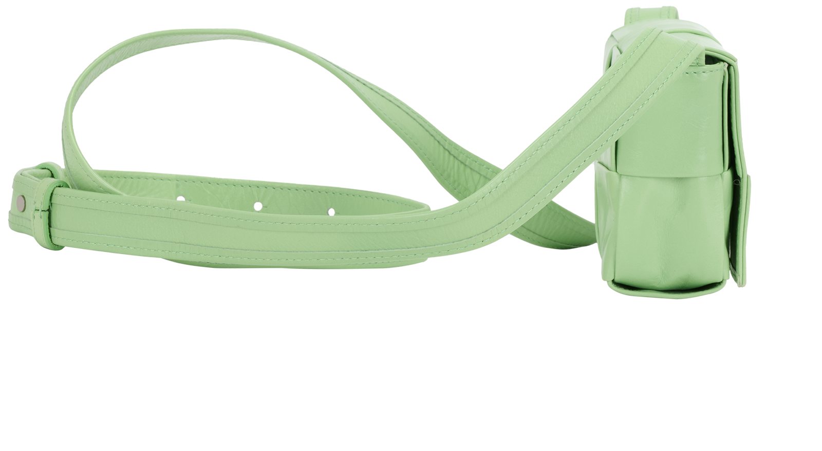 Mini Cassette, &pound;495, Handbags, Green, Leather, Side view